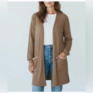 Blu Pepper Brown Open Cardigan